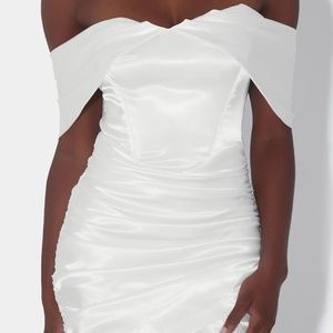 SATIN CORSET DRESS - IVORY Size Large